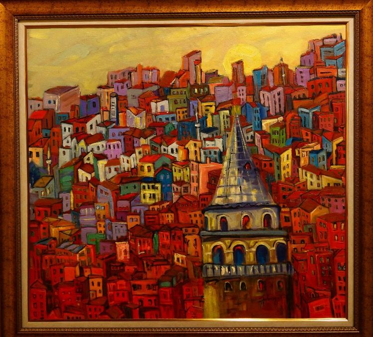 Galata Kulesi ve renkli evler