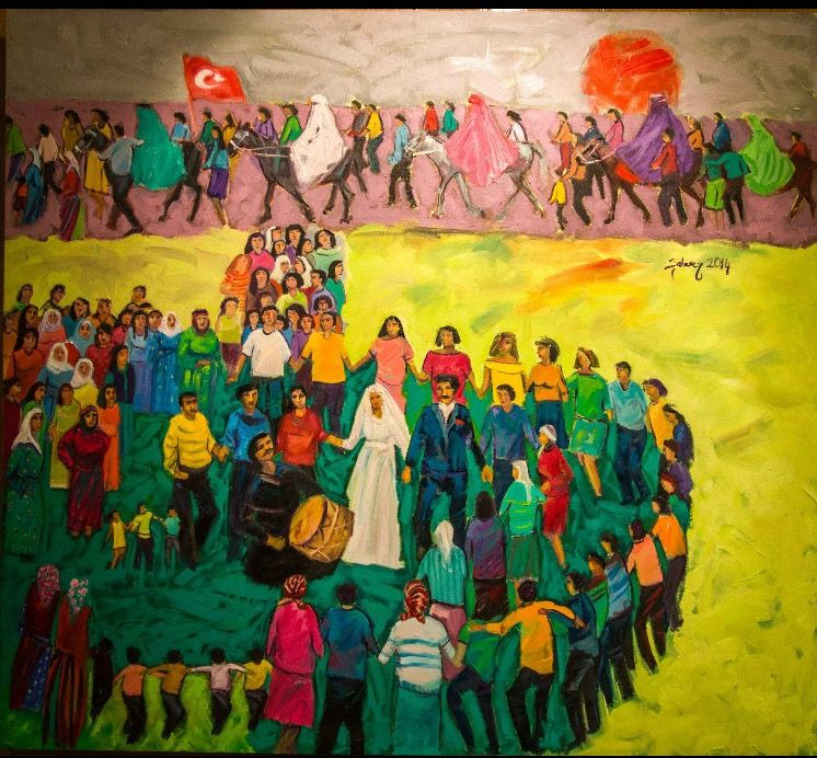 Köy düğününde halay halkası